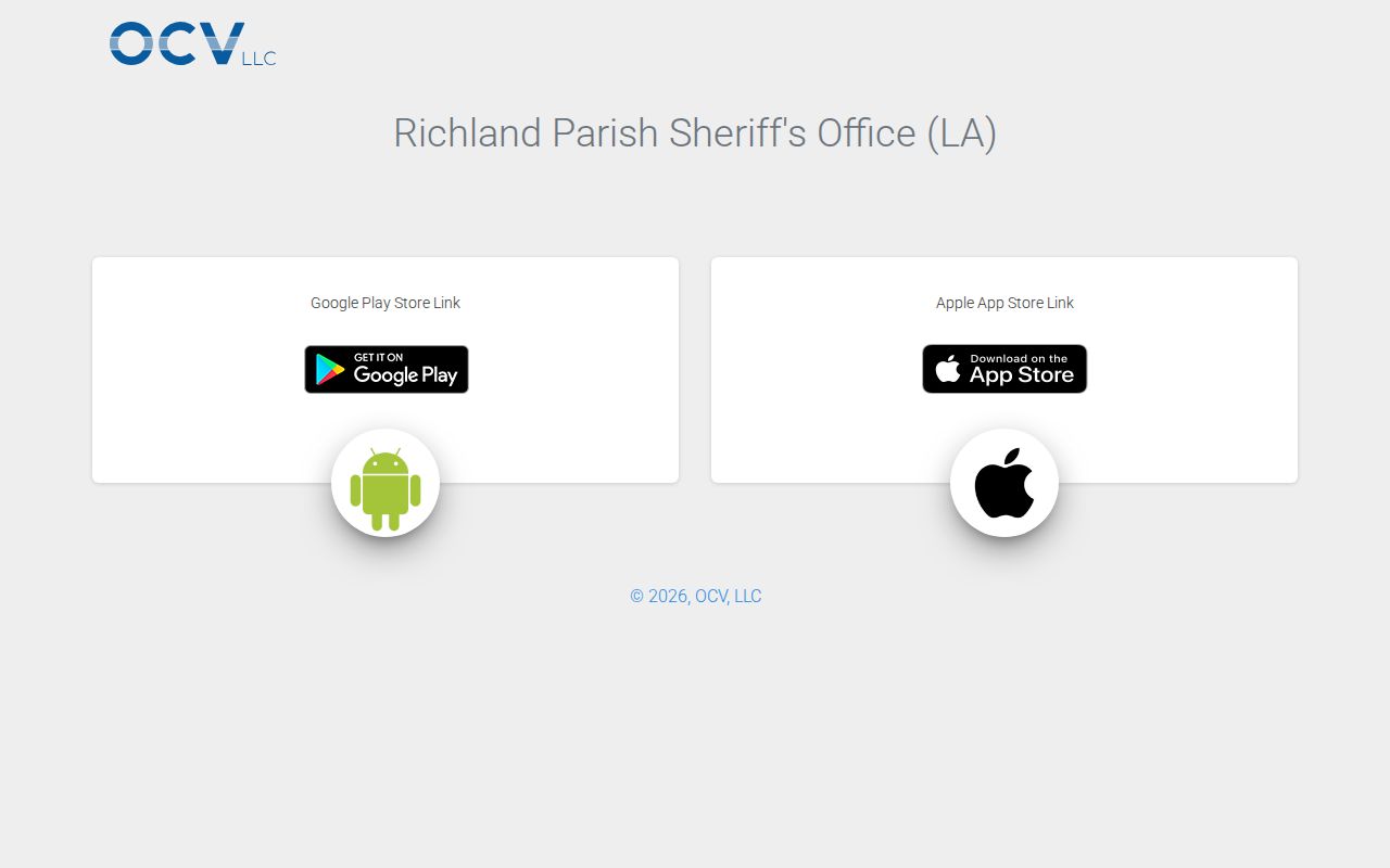 Current Richland Parish sheriff app listing without a verified 24-hour release feature